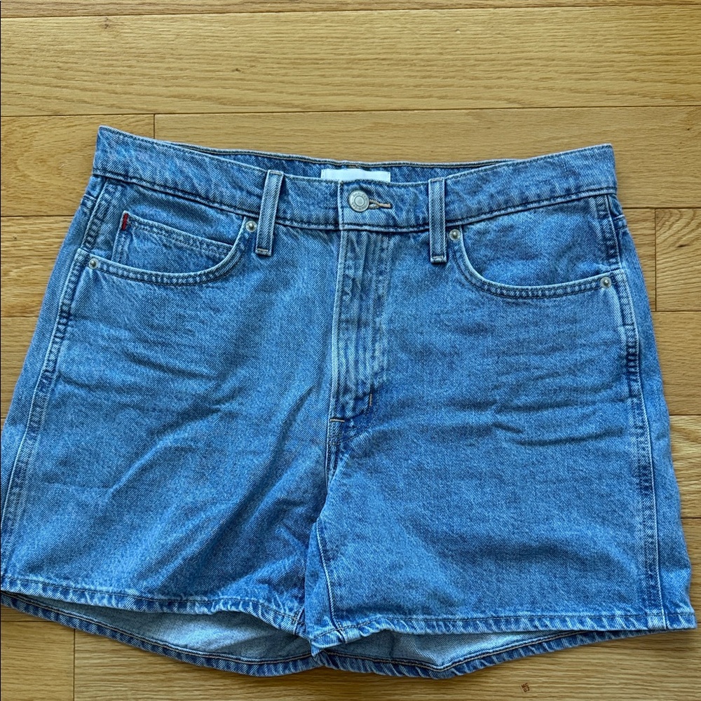 Aritzia Mid-Rise Blue Denim Jean Shorts